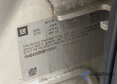 2011 Buick Lacrosse Cx z USA, uszkodzony, nr VIN 1G4GA5ED5BF132591